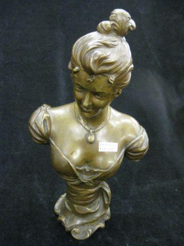 Appraisal: J Barthoz Bronze Bust of a Maiden French Victorian tall