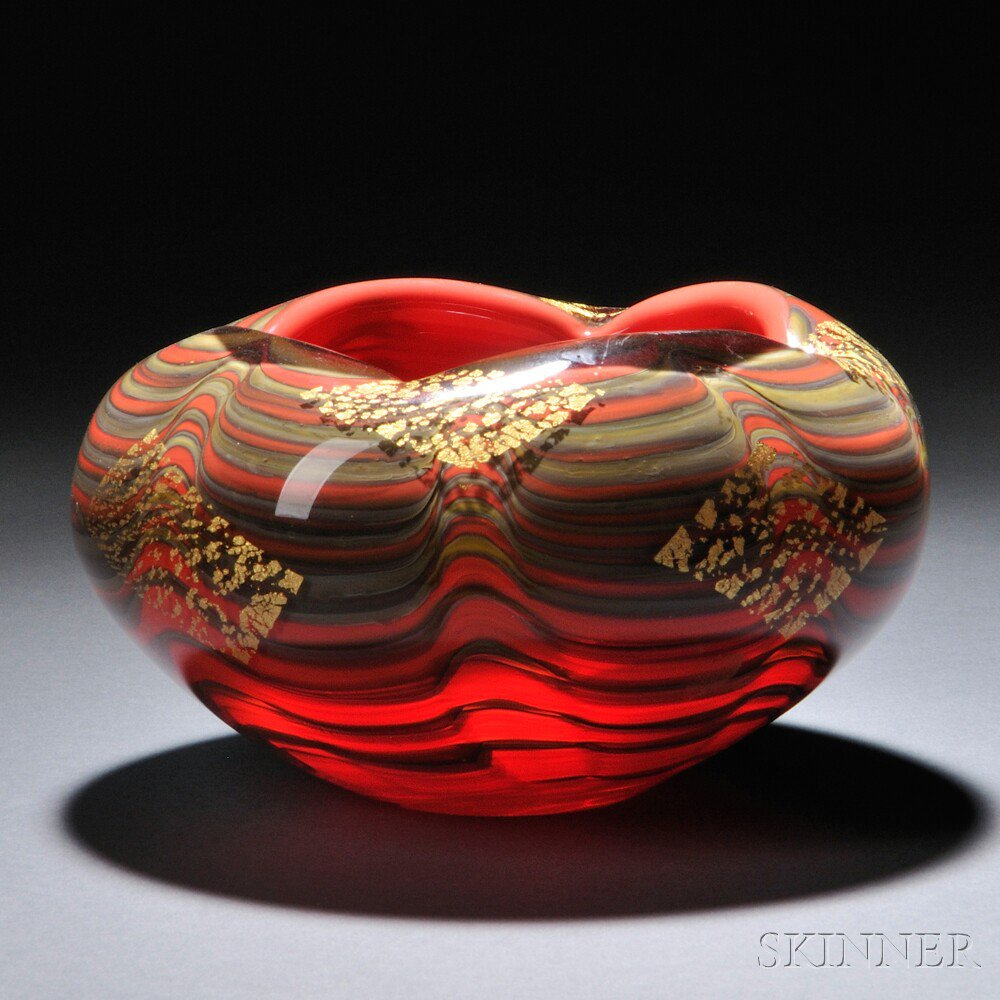 Appraisal: Studio Glass Vase Attributed to Toschichi Iwata - Art glass