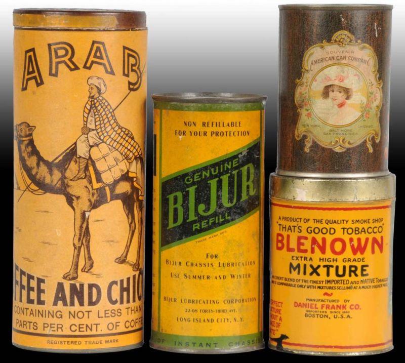 Appraisal: Lot of Miscellaneous Tins Description First is an Arab Coffee