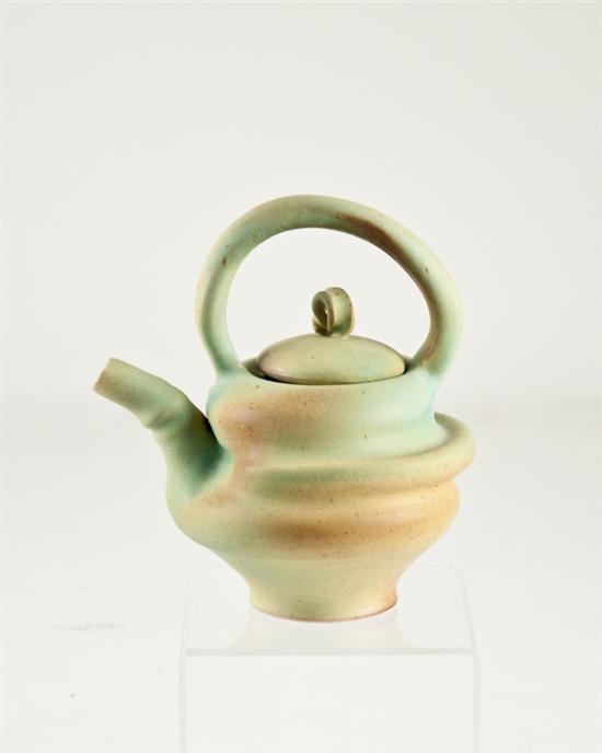 Appraisal: Diminutive Studio Pottery Teapot with organic design H