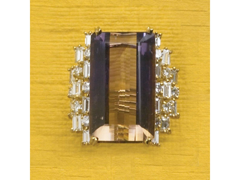 Appraisal: K YELLOW GOLD LADY'S AMETRINE AND DIAMOND RING k yellow