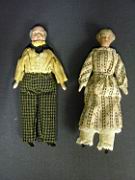 Appraisal: DOLL HOUSE DOLLS GRANDPARENTS Painted features Size inches DOLL HOUSE