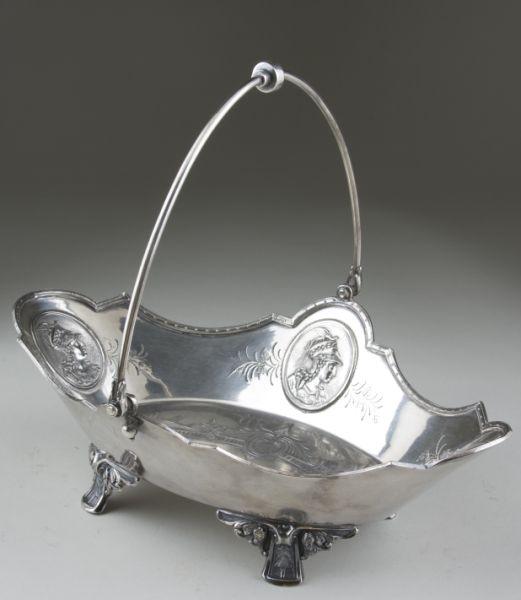 Appraisal: American Silverplate Medallion Cake Basket by the Webster Mfg Co