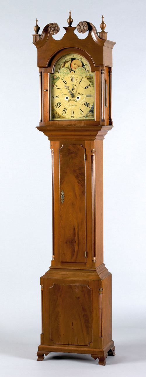 Appraisal: Reading Pennsylvania Chippendale walnut tall case clock ca the broken