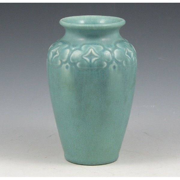 Appraisal: Rookwood light blue matte floral vase from Marked with Rookwood