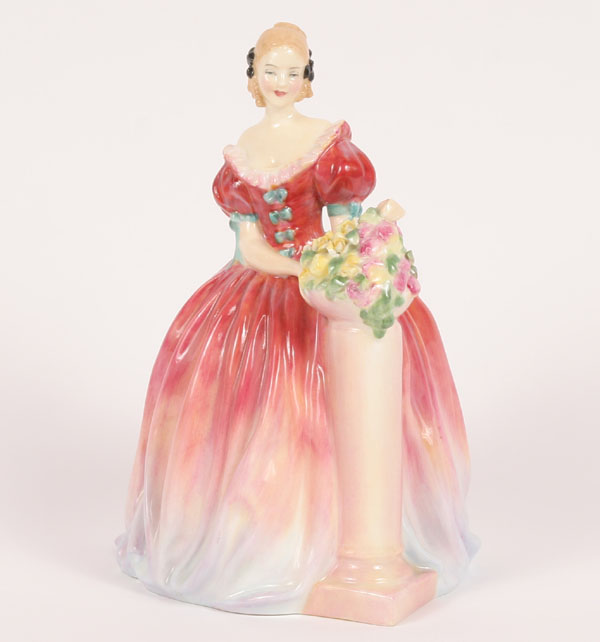 Appraisal: Royal Doulton female figure Roseanna in red dress with pedestal