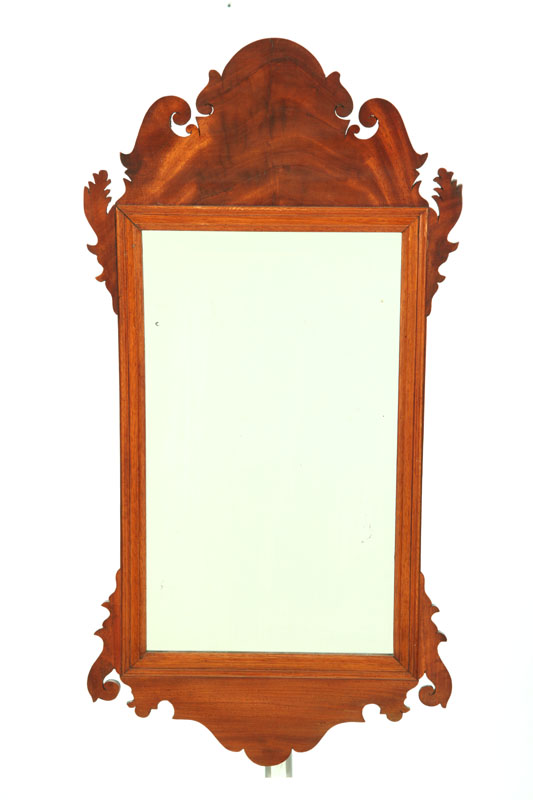 Appraisal: CHIPPENDALE MIRROR Probably American late th century mahogany veneer pine