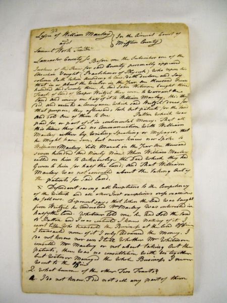 Appraisal: William Maclay - - Court Document William Maclay - U