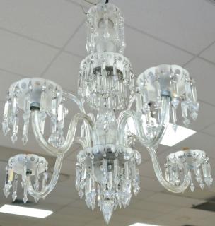 Appraisal: Five light crystal chandelier with prisms ht in wd in