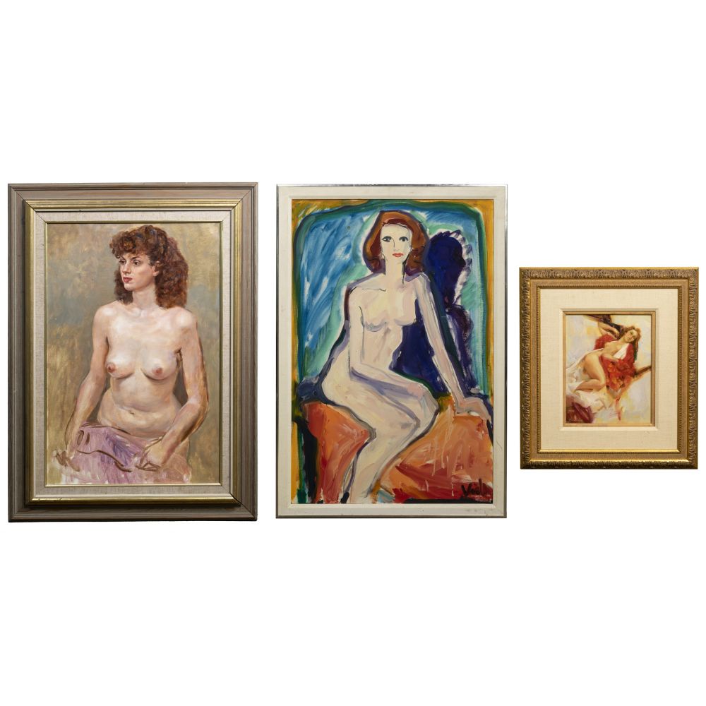 Appraisal: MULTIPLE ARTISTS OILS ON CANVAS depictions of female nudes including