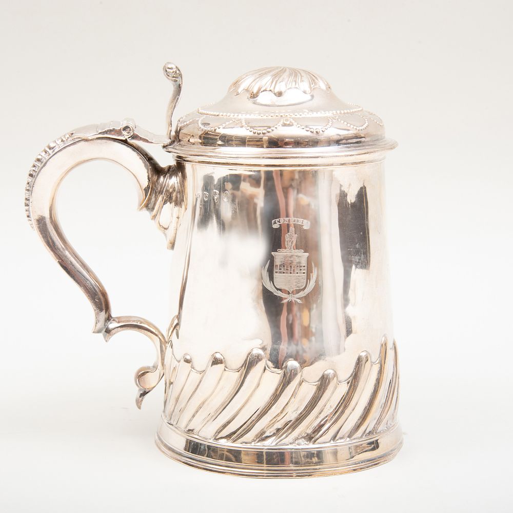 Appraisal: George III Irish Silver Armorial Tankard George III Irish Silver