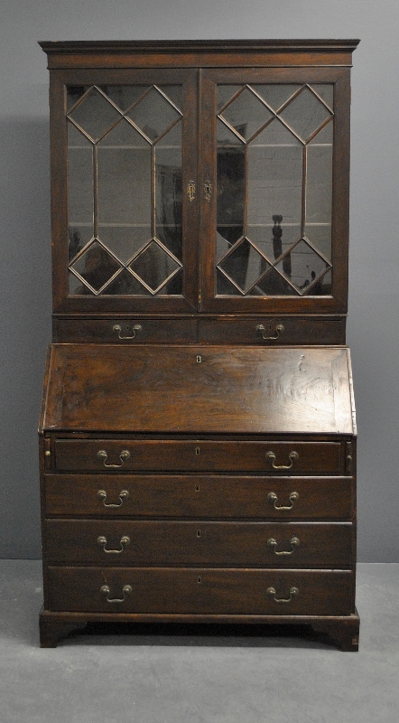 Appraisal: - China Trade Chippendale rosewood two-piece secretary bookcase th c