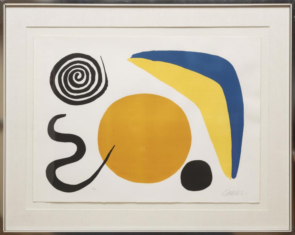 Appraisal: Alexander Calder American - Composition Blue and Yellow Boomerang with