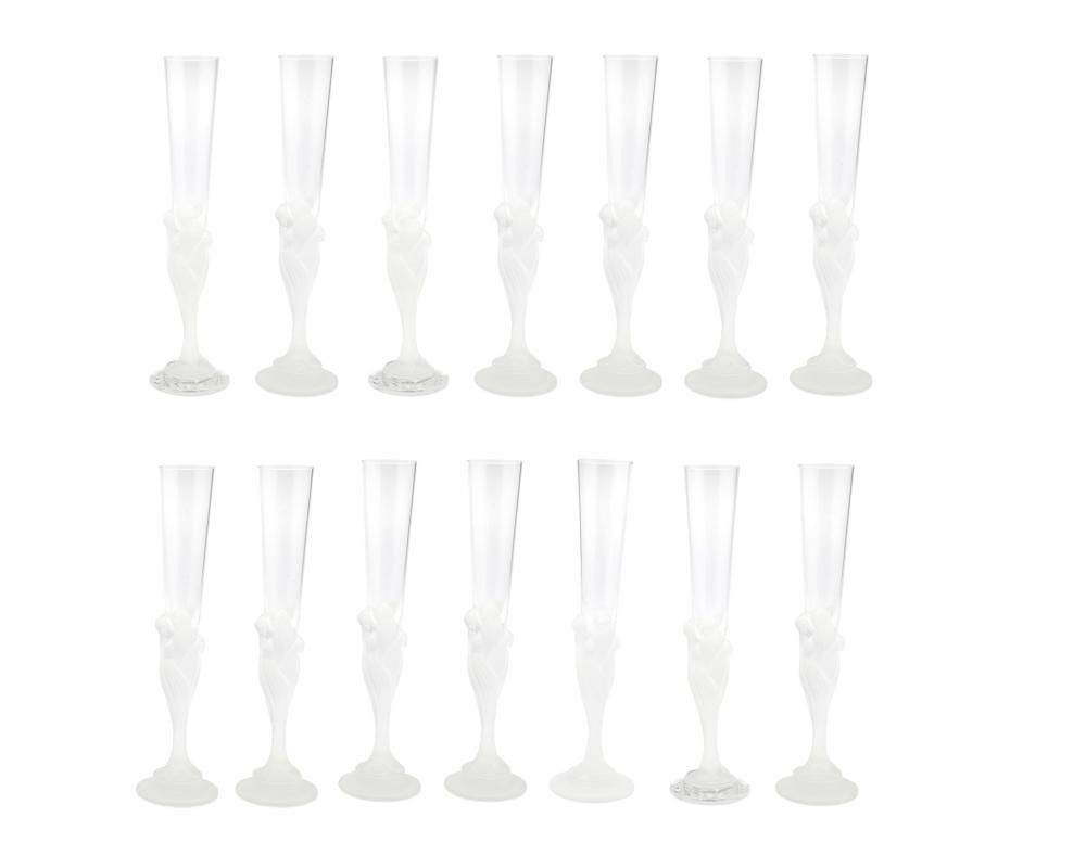 Appraisal: ROMAIN ERTE DE TIRTOFF - FLUTE MAJESTIQUE CRYSTAL CHAMPAGNE FLUTES