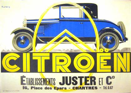 Appraisal: piece Color Lithographic Poster Valerio R D Citroen Paris Devambez