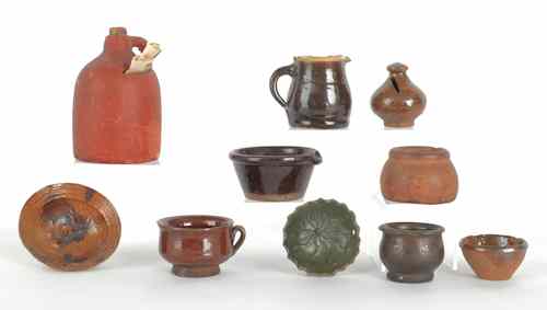 Appraisal: Group of miniature redware and earthenware th and th c