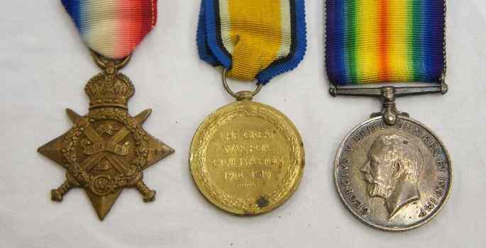 Appraisal: WW Medals consisting Two Campaign Medals and a Star awarded