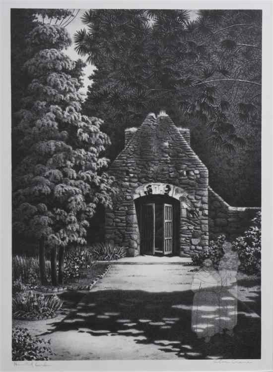 Appraisal: Alan Horton Crane American - Haunted Garden Mexico lithograph signed