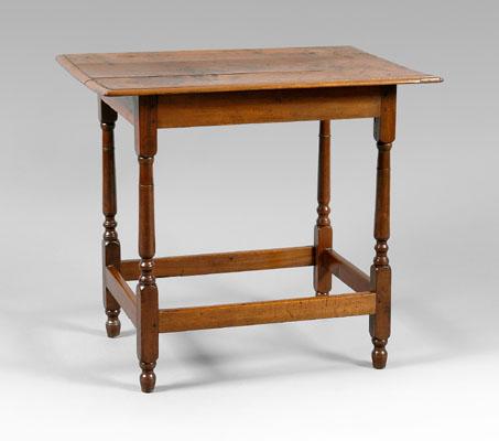 Appraisal: Rare Tidewater Virginia tea table walnut with baluster and ring-turned