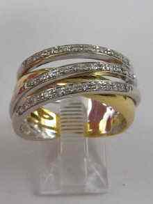 Appraisal: A hallmarked ct gold diamond ring maker's mark DM for