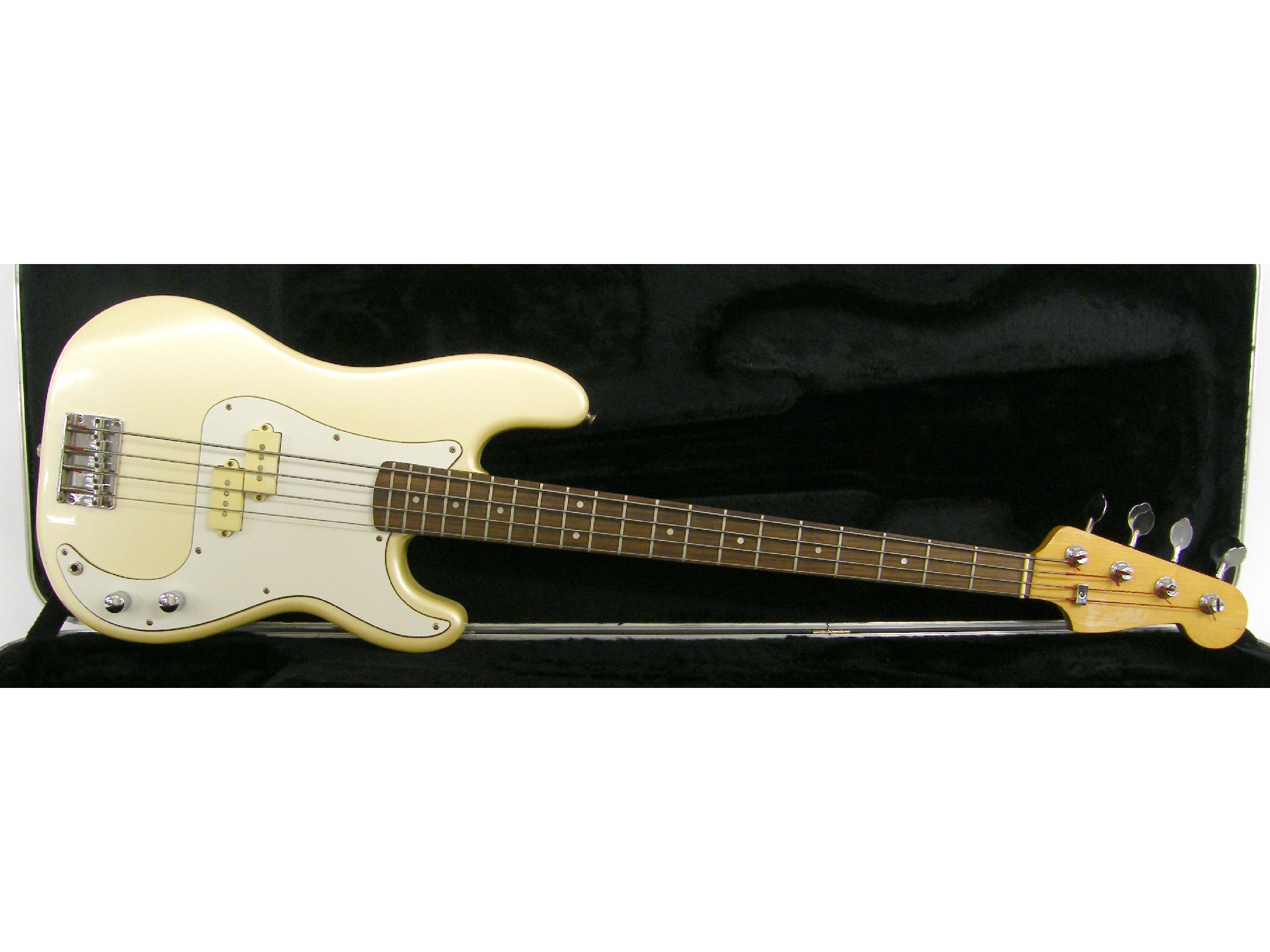 Appraisal: Encore Precision style bass guitar metallic blonde finish electrics appear