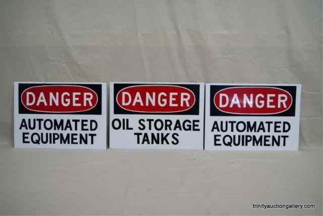 Appraisal: Metal Stenciled Shop SignsFor use around Industrial Machine or Equipment