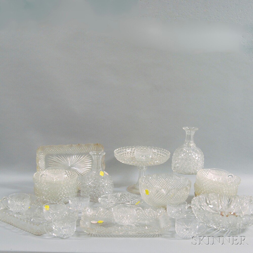 Appraisal: Group of Cut Glass Tableware including eleven bowls two decanters