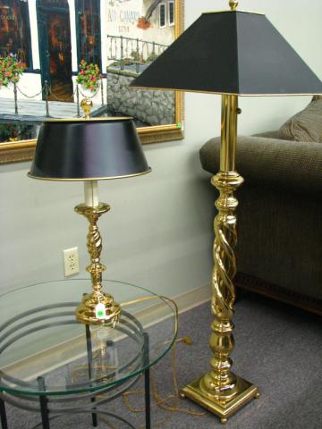 Appraisal: Brass Floor Lamp and Table Lamp Traditional Style table lamp