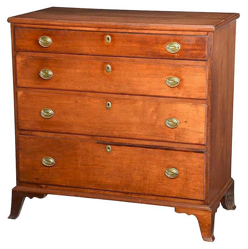 Appraisal: American Federal Walnut Chest of Drawers probably southern states circa