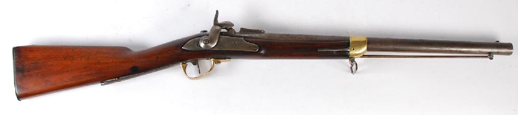 Appraisal: FRENCH MID NINETEENTH CENTURY LARGE BORE PERCUSSION CARBINE with brass