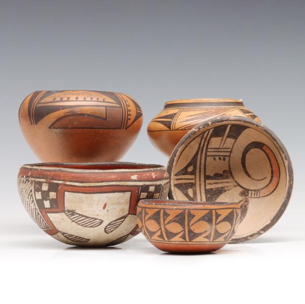 Appraisal: HOPI ISLETA AND OTHER PUEBLO POTTERY FIVE PCS The collection