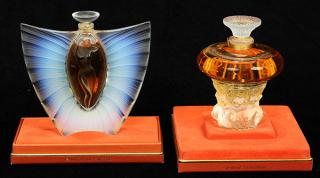 Appraisal: lot of Lalique stoppered perfume bottles executed in clear and