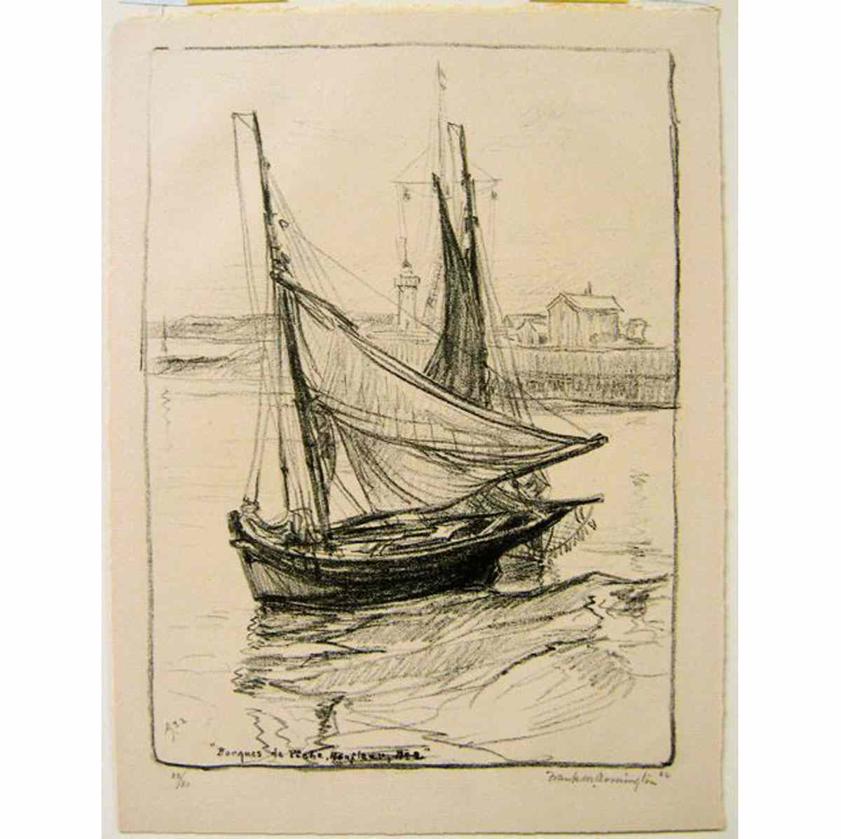 Appraisal: FRANKLIN MILTON ARMINGTON CANADIAN - BARQUES DE PECHE HONFLEUR LITHOGRAPH