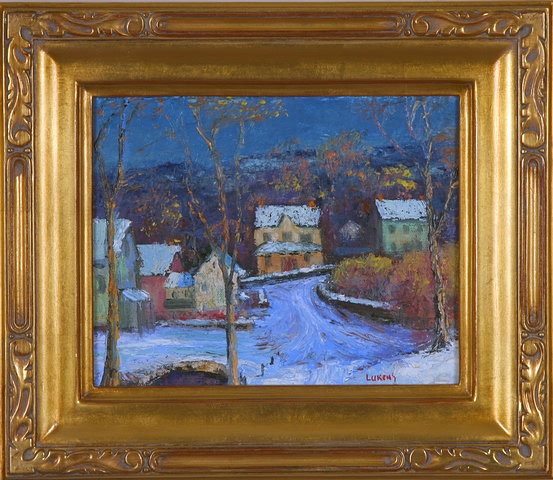 Appraisal: Crossroads at Carversville oil on canvas x SLR Lukens Artist