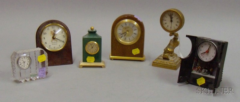 Appraisal: Group of Six Miniature Desk Timepieces including five quartz movement