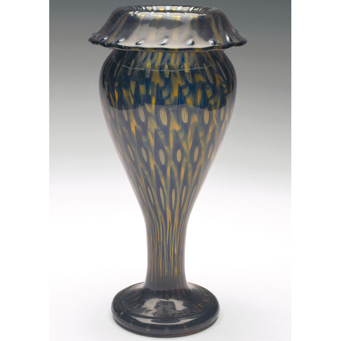 Appraisal: Orrefors vase attribution tapered form with turned down rim in