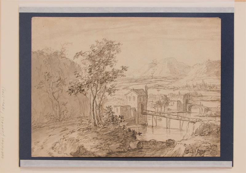 Appraisal: Attributed to Abraham Genoels - Landscape with Bridges Pencil and