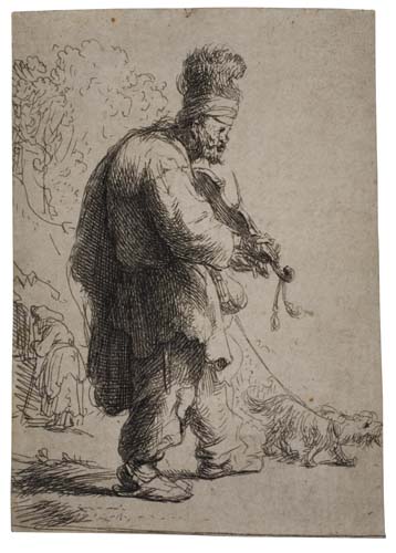 Appraisal: REMBRANDT VAN RIJN The Blind Fiddler Etching x mm x