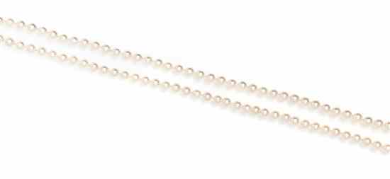 Appraisal: A Single Strand Cultured Pearl Necklace containing pearls measuring approximately