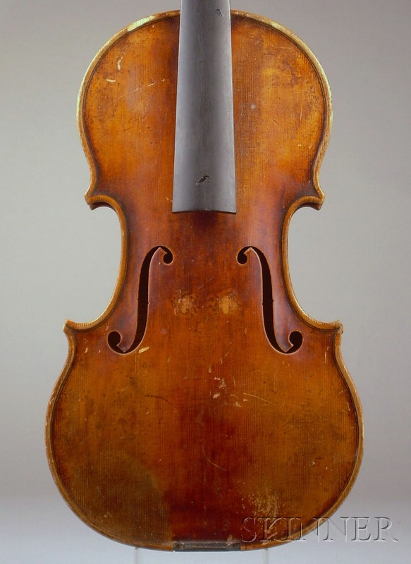 Appraisal: Czech Violin Juzek Workshop Prague c labeled JOHN JUZEK VIOLINMAKER