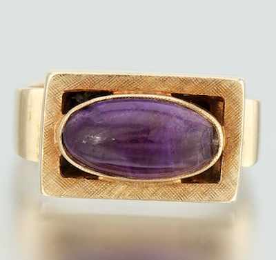 Appraisal: K Amethyst Ring Ladies K and amethyst rings set with