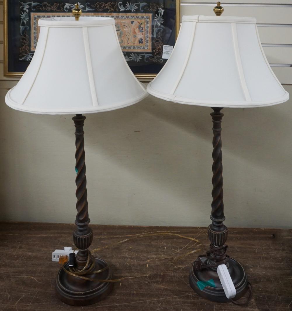 Appraisal: Pair of As You Like It Turned Wood Table Lamps