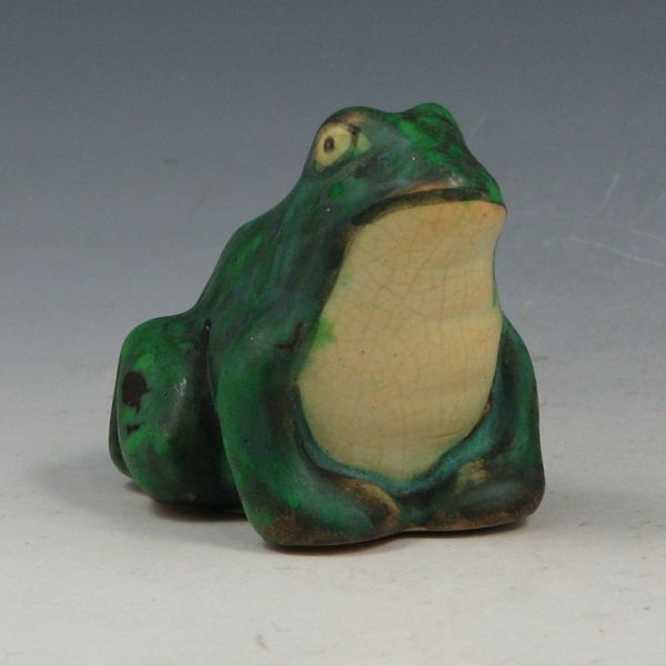 Appraisal: Weller Coppertone small frog figure Unmarked open bottom Mint tall