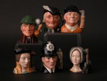 Appraisal: Six Royal Doulton Miniature Character Mugs This collection of miniature