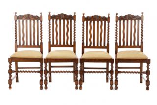 Appraisal: Set of English Oak Barley Twist Dining Chairs English early