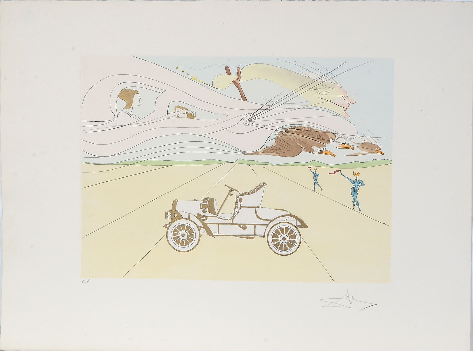 Appraisal: DALI Salvador Spanish - ''Automobile'' from the Hommage a La