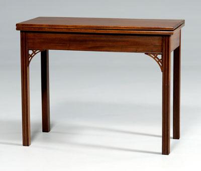 Appraisal: Chippendale mahogany games table fold-over top with double fly leg