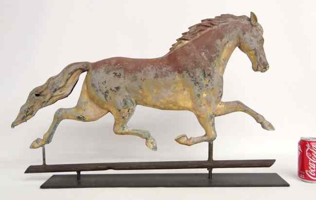 Appraisal: Running horse weathervane stamped ''Harris'' '' Length '' Ht