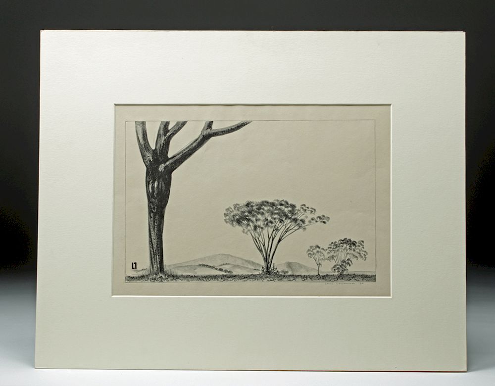 Appraisal: Signed Lozowick Lithograph Trees and Mountains Originally Listed At Louis