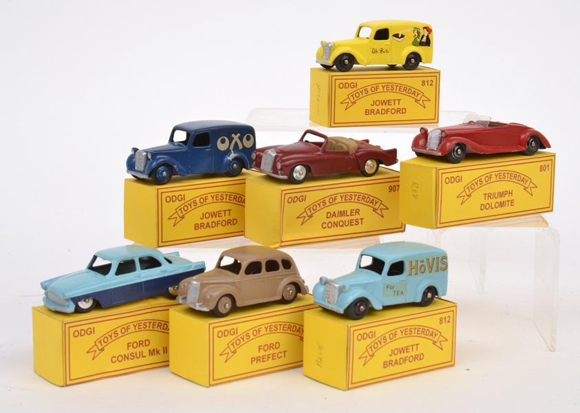 Appraisal: SEVEN ODGI ENGLAND TOYS OF YESTERDAY INCLUDING X JOWETT BRADFORD